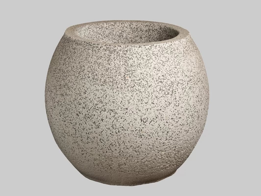 vaza betonnaya shar mirra belyj