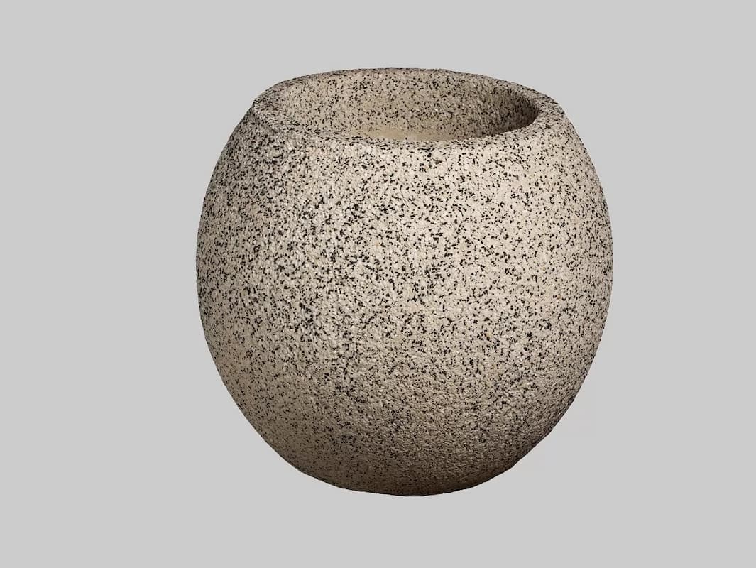 vaza betonnaya shar natur belyj